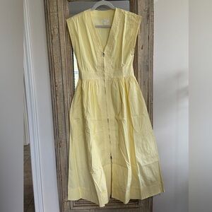 TCEC Light Yellow V-Neck Dress